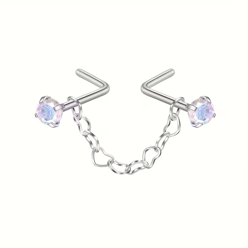 Women's Y2K Bohemian Style 304L Stainless Steel Nose Stud Chain